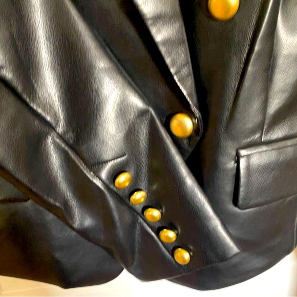 EUC! AVEC LES FILLES FAUX LEATHER BLAZER - Picture 3 of 6